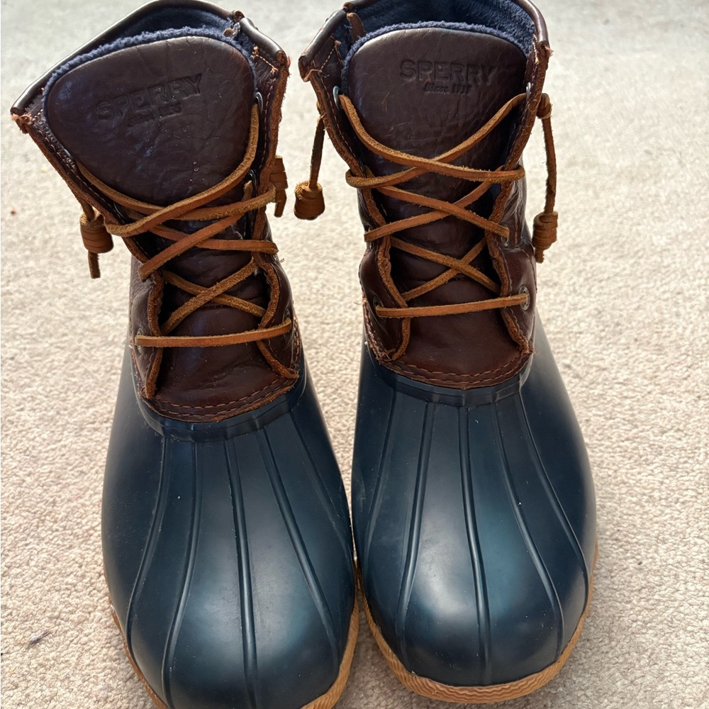 Sperry Navy and Chestnut Duck Boots